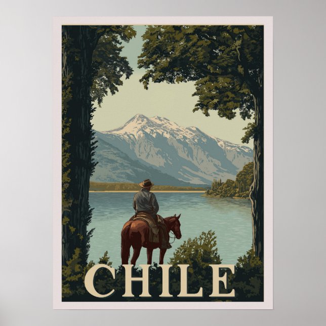 Chile Vintage resor | Andes Mountain Poster (Framsidan)