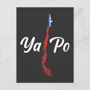 Chile Ya Po Sydamerika Karta Chile Flagga Vykort