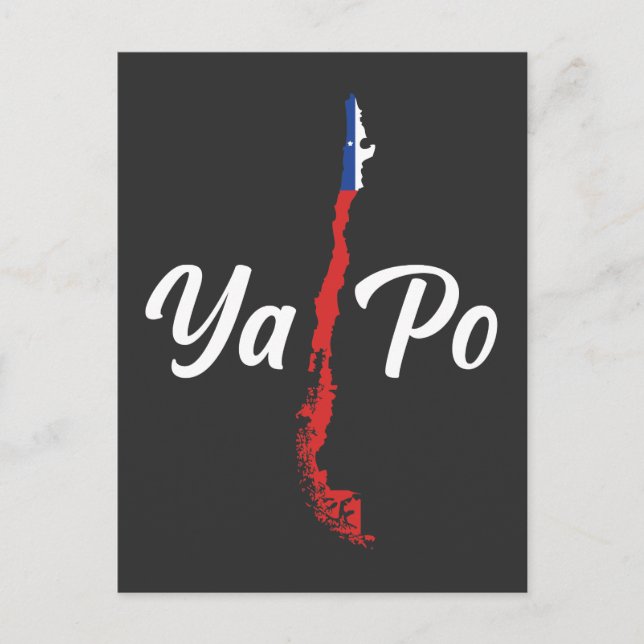 Chile Ya Po Sydamerika Karta Chile Flagga Vykort (Framsida)