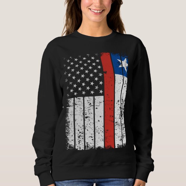 Chilean American Flag T-Shirt Pride Chile USA (Framsida)