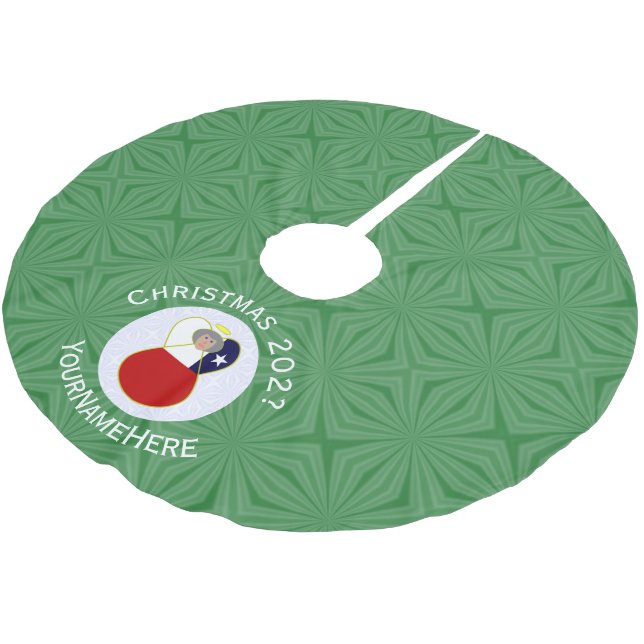 Chilean Angel-Personligen Juldag Flagga Julgransmatta Borstad Polyester (Vinklad)