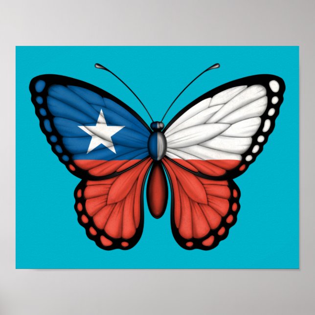 Chilean Butterfly Flagga Poster (Framsidan)