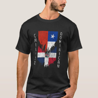 Chilean Dominican Flaggor Ripping Torn Chile Domin T Shirt