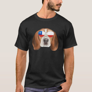 Chilean Flag Beagle Dog Chile Pocket T Shirt
