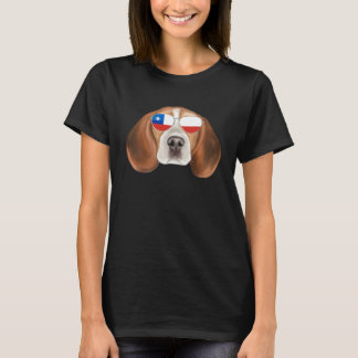Chilean Flag Beagle Dog Chile Pocket T Shirt