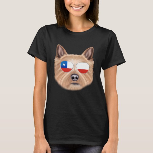 Chilean Flag Norwich Terrier Dog Chile Pocket T Shirt (Framsida)