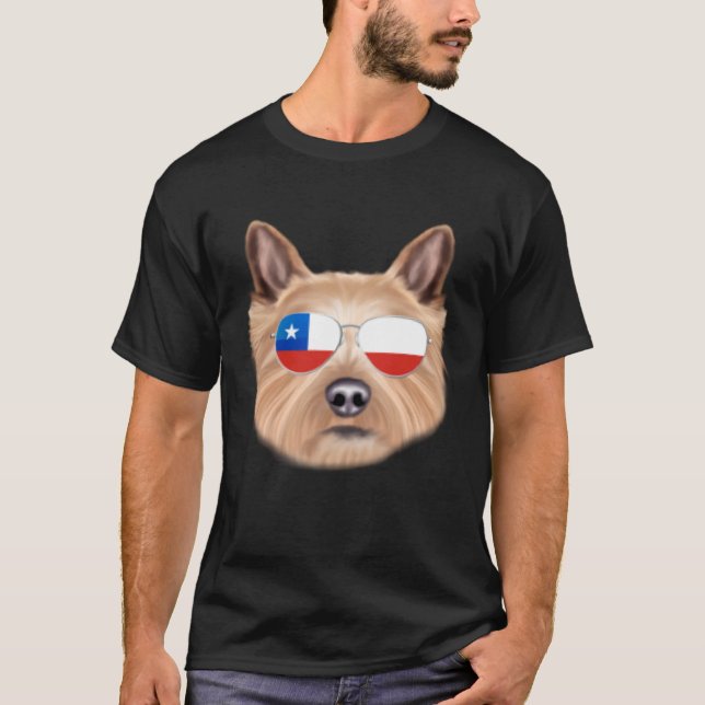Chilean Flag Norwich Terrier Dog Chile Pocket T Shirt (Framsida)