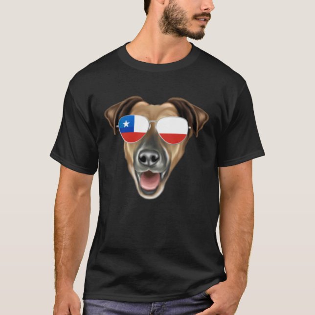 Chilean Flag Smooth Fox Terrier Dog Chile Pocket T Shirt (Framsida)
