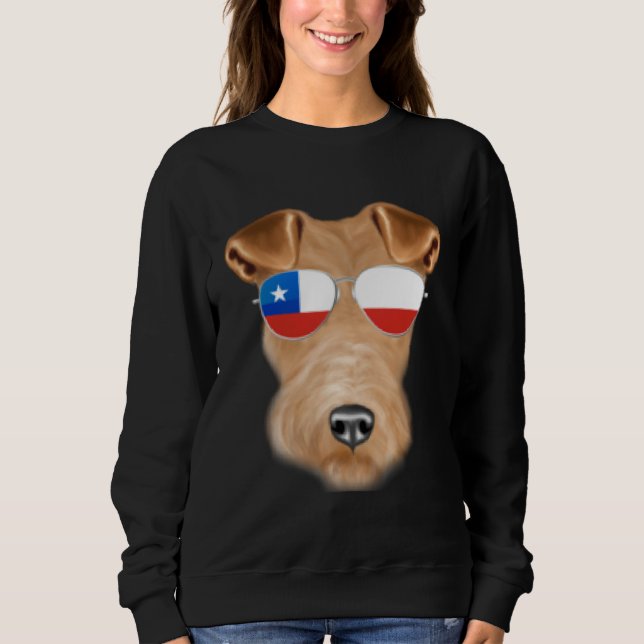 Chilean Flag Wire Fox Terrier Dog Chile Pocket T Shirt (Framsida)