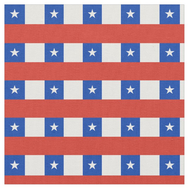 Chilean Flagga & Chile Trendig Fabric/mode Tyg (Närbild)