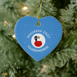 Chilean Flagga Hanukkah Angel Abuela Namn Year Hea Julgransprydnad Keramik