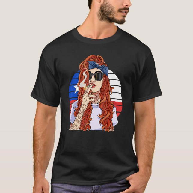 Chilean Girl Latino Pride  Chile Flag Proud Ya Po  T Shirt (Framsida)