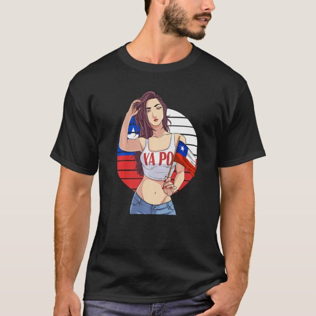 Chilean Girl Latino Pride  Chile Flag Proud Ya Po  T Shirt (Framsida)