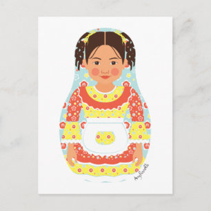 Chilean Matryoshka Postcard Vykort