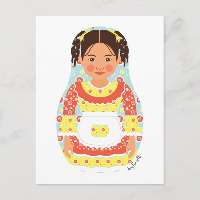Chilean Matryoshka Postcard Vykort (Framsida)