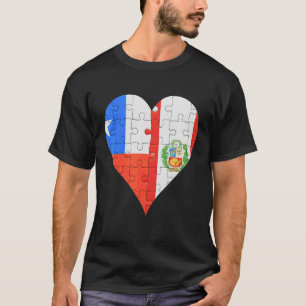 Chilean Peruvian Flagga Heart T Shirt