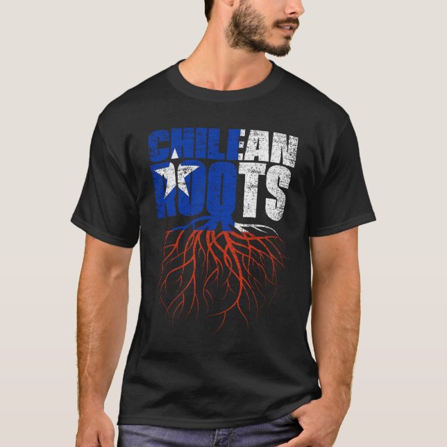 Chilean Roots Chile Heritage Flagga T Shirt (Framsida)