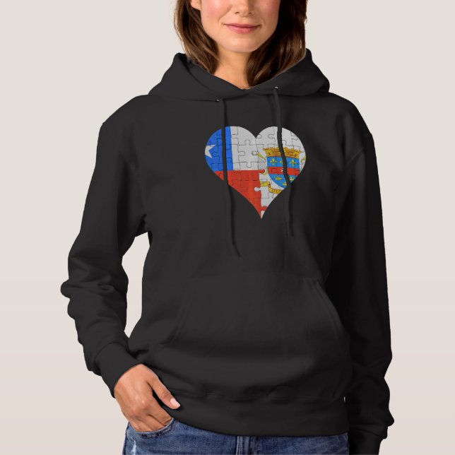 Chilean St Barts Flagga Heart T Shirt (Framsida)