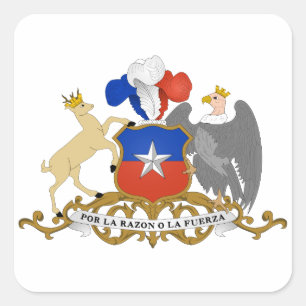 chileemblem fyrkantigt klistermärke