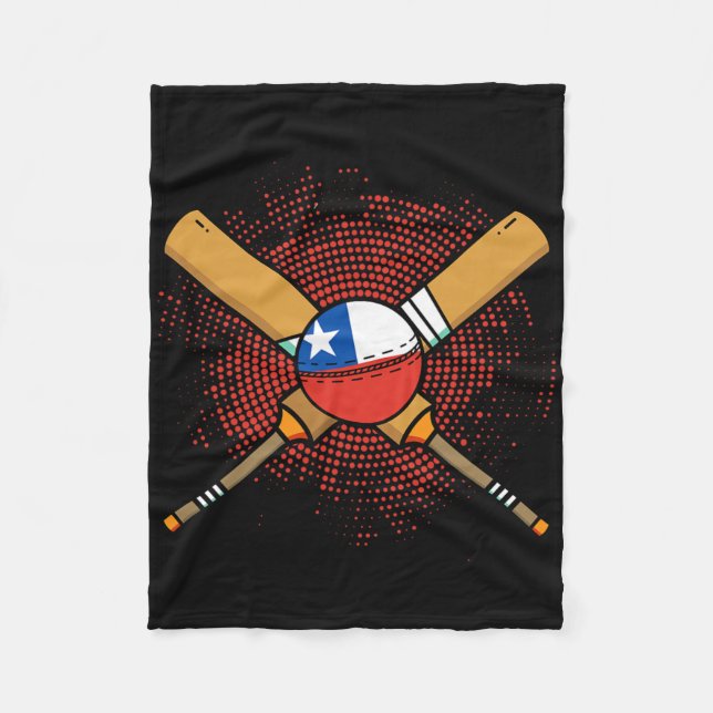 Chilen Cricketracket Och Ll Flagga Av Chile  Fleecefilt (Framsidan)