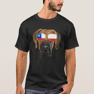 Chilenisk Flagga Brun Grand Danois Hund Chile Fick T Shirt