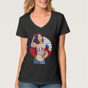 Chilenkisk tjej latinsk stolthet Chilenska flagg T Shirt