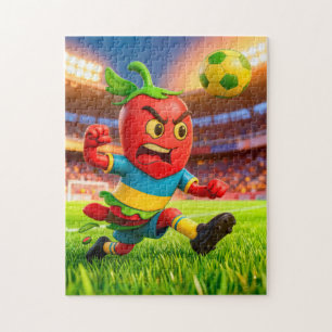 chilensk chilisoccer spelare i stadion pussel