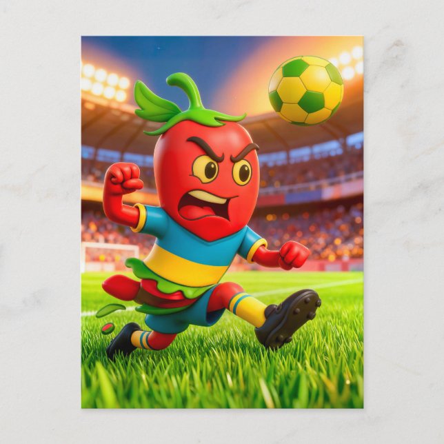 chilensk chilisoccer-spelare på stadion vykort (Framsida)