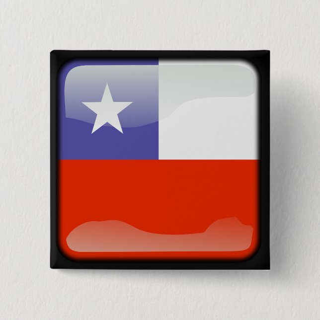 Chilensk polerad flagga knapp (Framsida)