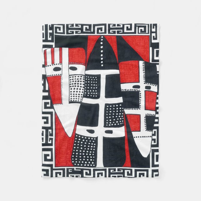 Chilenska southamerican indiska folk för Selknam Fleecefilt (Framsidan)