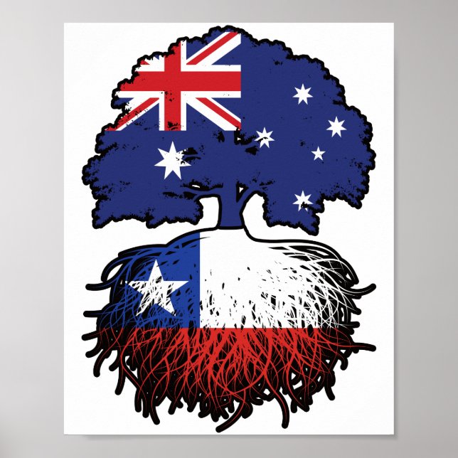Chiles chilenska australiska Australien Träd Roots Poster (Framsidan)