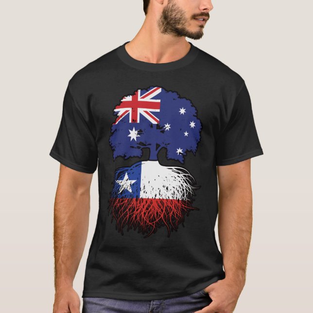 Chiles chilenska australiska Australien Träd Roots T Shirt (Framsida)