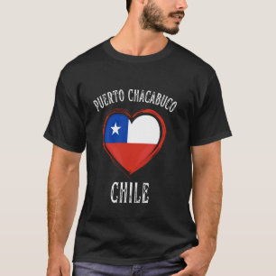 Chiles flagga hjärta Puerto Chacabuco stad T Shirt