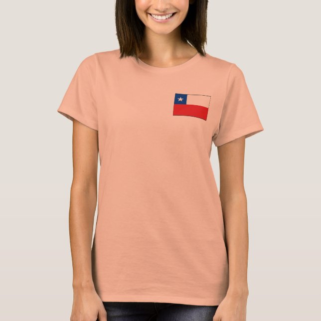 Chiles flagga + karttröja tee (Framsida)