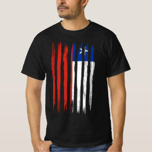 Chiles flagga med penselfärg texterad isolerad t shirt