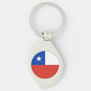 Chiles flagga swirl silverfärgad nyckelring