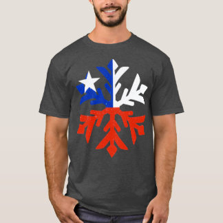 Chiles Flagga Winter Snowflake Design T Shirt