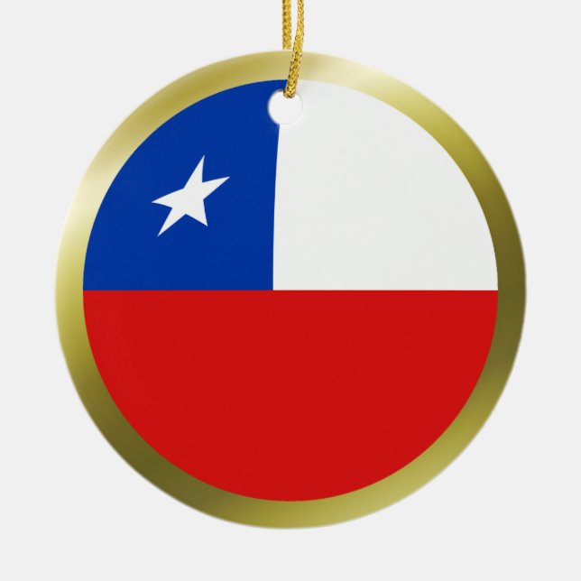 Chiles flaggprydnad julgransprydnad keramik (Framsidan)