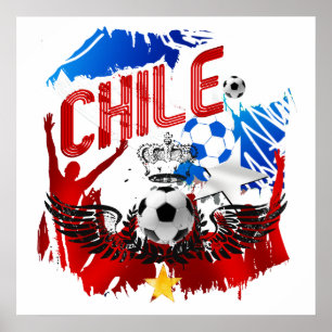 Chiles fotbolls-t-shirts och fotbollsgåvor från fl poster