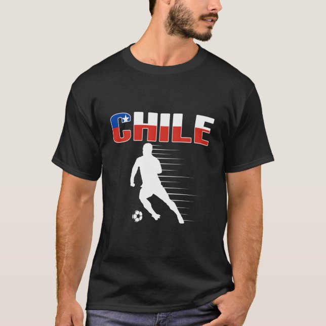 Chiles fotbollslag Jersey Support Chilean Football T Shirt (Framsida)