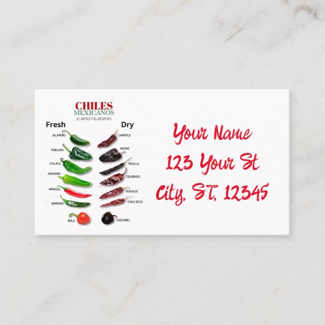 Chiles Fresh and Dry Thunder_Cove Visitkort (Framsida)