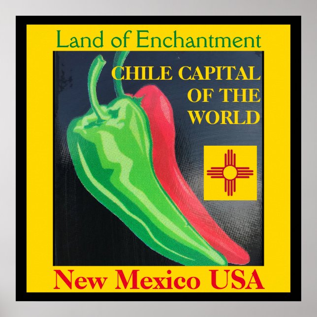 Chiles huvudstad New mexico Red Grönt Poster (Framsidan)