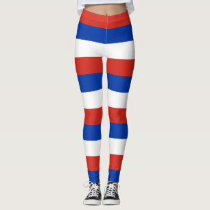 Chiles nationella Flagga Färg-Vågrät strimlat Leggings