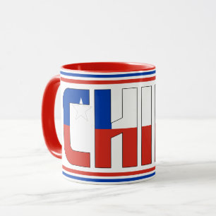 Chiles nationella Flagga Patriotic Coffe Mugg