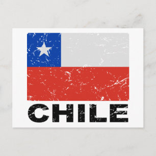 Chiles Vintage Flagga Vykort