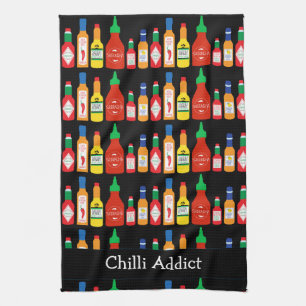 Chili Addict Chili Flaskor mönstrad Kökshandduk