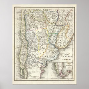 Chili, Argentina, Sydamerika Poster