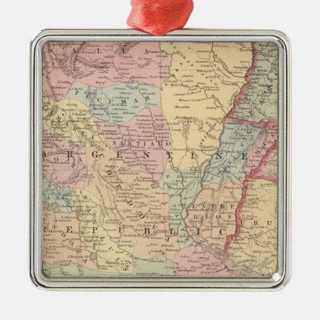 Chili, Argentine Republic, Paraguay och Uruguay Julgransprydnad Metall (Framsidan)