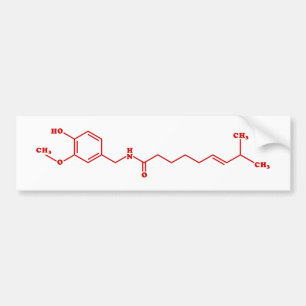 Chili Capsaicin Molecular Chemical Formula Bildekal