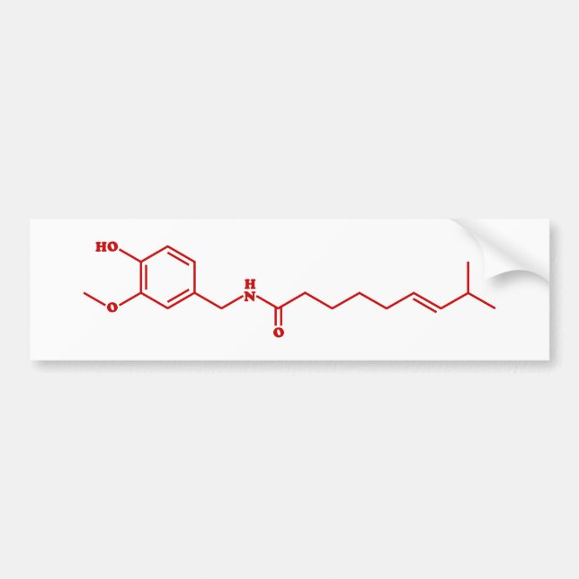 Chili Capsaicin Molecular Chemical Formula Bildekal (Framsidan)